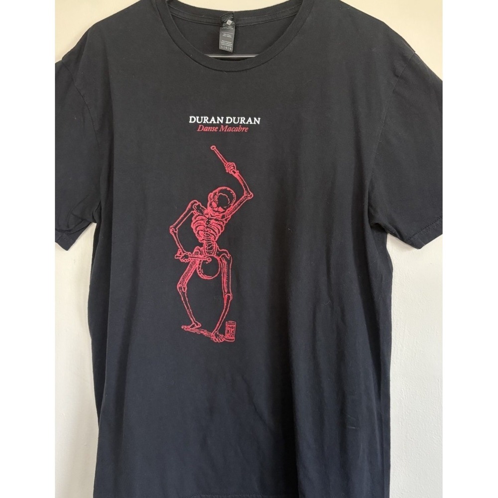 Duran Duran Danse Macabre T Shirt Black Red Skeleton Graphic Print Size LARGE - Picture 2 of 9